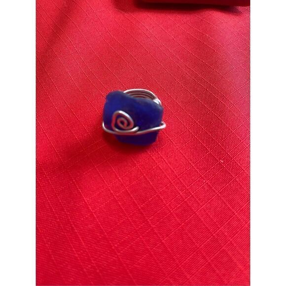 Sea Glass Spiral Ring Size 6 - Picture 3 of 8
